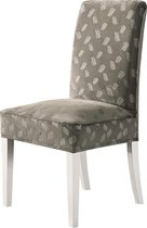 Stoelhoezen Eetekamerstoelen - Zinaps Crystal fluwelen stoelhoezen met prachtig patroon, stretchstoel, modern en duurzaam, cappuccino, pakket van 4 (WK 02130)
