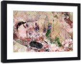 Foto in frame , Abstracte Vrouw in een stad , 120x80cm ,  Multikleur , wanddecoratie , Premium print