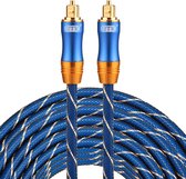 By Qubix ETK Digital Toslink Optical kabel 20 meter - audio male to male - Optische kabel BLUE series - Blauw audiokabel soundbar