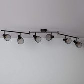 Plafondlamp Ledkia Grid 6 Zwart 25W (1450x90x100 mm)