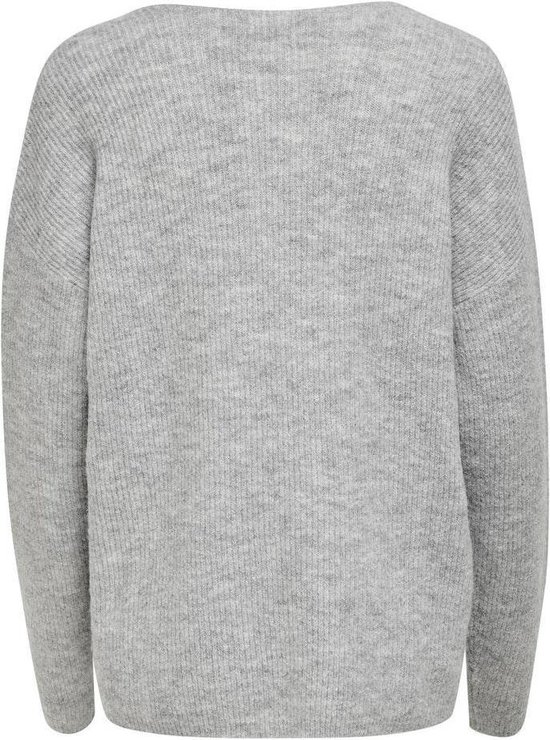 ONLY ONLRHINA L/S ONE SHOULDER CS SWT - Sweater - light grey melange/lichtgrijs gemêleerd