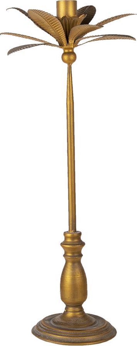 Kandelaar Ø 28x67 cm Goudkleurig IJzer Bladeren