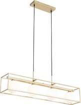 QAZQA aniek - Design Hanglamp eettafel - 4 lichts - L 90 cm - Goud/messing -  Woonkamer | Slaapkamer | Keuken