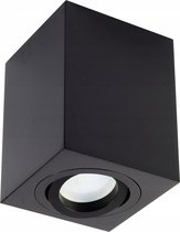 LvT - LED plafondspot - Cube vierkant - Zwart - met GU10 fitting - kantelbaar - excl. LED spot
