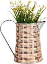 Ibergarden Bloempot Wicker 20 X 13 X 18 Cm Staal Donkerbruin