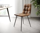 Set-van-4-gestoffeerde-stoel Caro-Adesso bruin vintage 4-poot