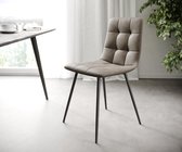 Set-van-4-gestoffeerde-stoel Caro-Adesso taupe vintage 4-poot