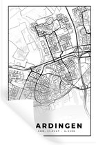 Stickers muraux - Carte - Vlaardingen - Zwart - Wit - 40x60 cm - Feuille adhésive