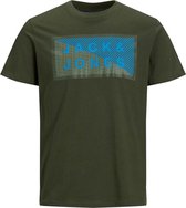 Jack & Jones T-shirt Jcoshawn Tee Ss Crew Neck Noos 12185035 Forest Night/slim Mannen Maat - L