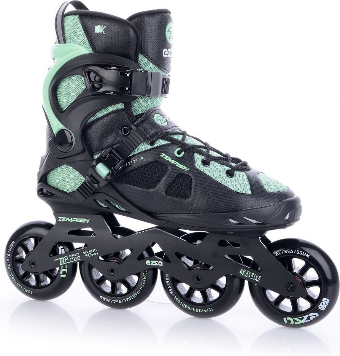 Tempish inline skates Ezza 90 softboot 85A zwart/groen maat 40