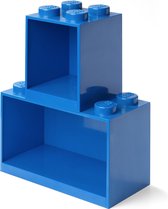 Lego Wandschap - Plankenset - Kastjes - Opbergers - Brick 4 & Brick 8  - Blauw