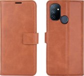 OnePlus Nord N100 Hoesje - Mobigear - Wallet Serie - Kunstlederen Bookcase - Bruin - Hoesje Geschikt Voor OnePlus Nord N100