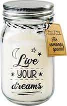 Black & White geurkaars - Live your dreams