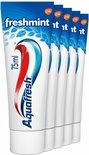 Aquafresh Freshmint - 5x 75 ml - Tandpasta - Voordeelverpakking