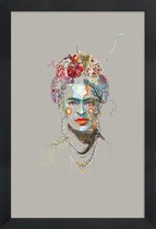 JUNIQE - Poster in houten lijst Frida 3 -40x60 /Kleurrijk