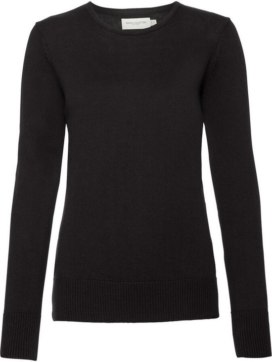 Russell Collection Ladies / Ladies Crew Neck Pullover Sweatshirt (Zwart)