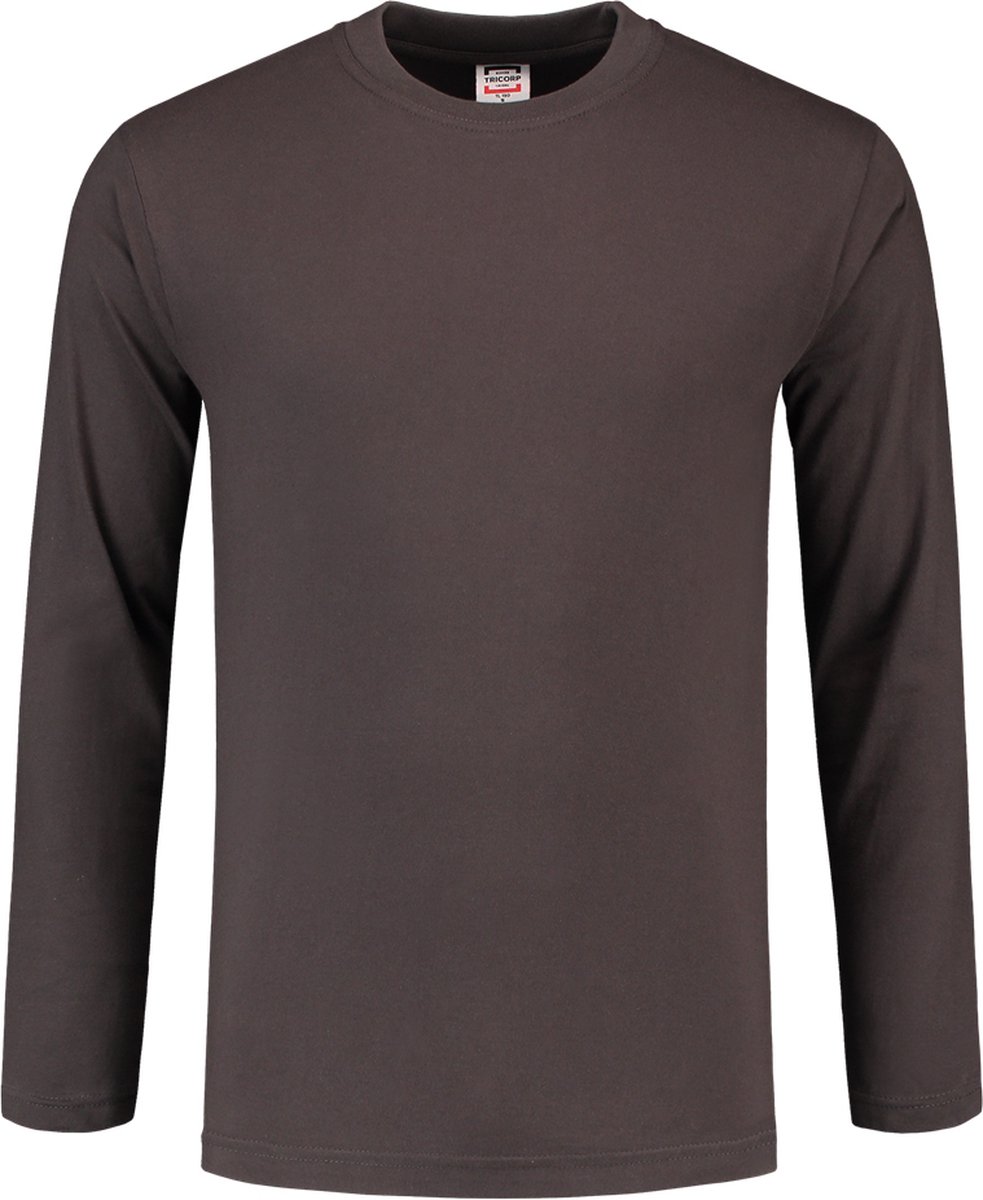 Tricorp T-shirt lange mouw - Casual - 101006 - Donkergrijs - maat M