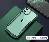 schokbestendig hoesje geschikt voor Apple iPhone 11 - groen + glazen screen protector