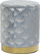 Voetensteun DKD Home Decor Blauw Polyester Metaal Gouden (35 x 35 x 43 cm)