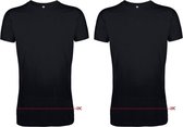 Set van 2x stuks longfit t-shirts zwart voor heren - extra lange shirts, maat: 3XL