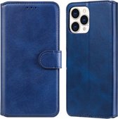 Klassieke kalfstextuur PU + TPU horizontale flip lederen hoes met houder & kaartsleuven & portemonnee voor iPhone 13 Pro Max (blauw)