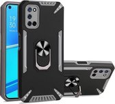 Voor OPPO A52 / A72 / A92 PC + TPU-beschermhoes met 360 graden draaibare ringhouder (grijs)