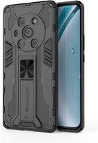 For Honor Magic 3 Pro Supersonic PC + TPU Schokbestendige beschermhoes met houder (zwart)