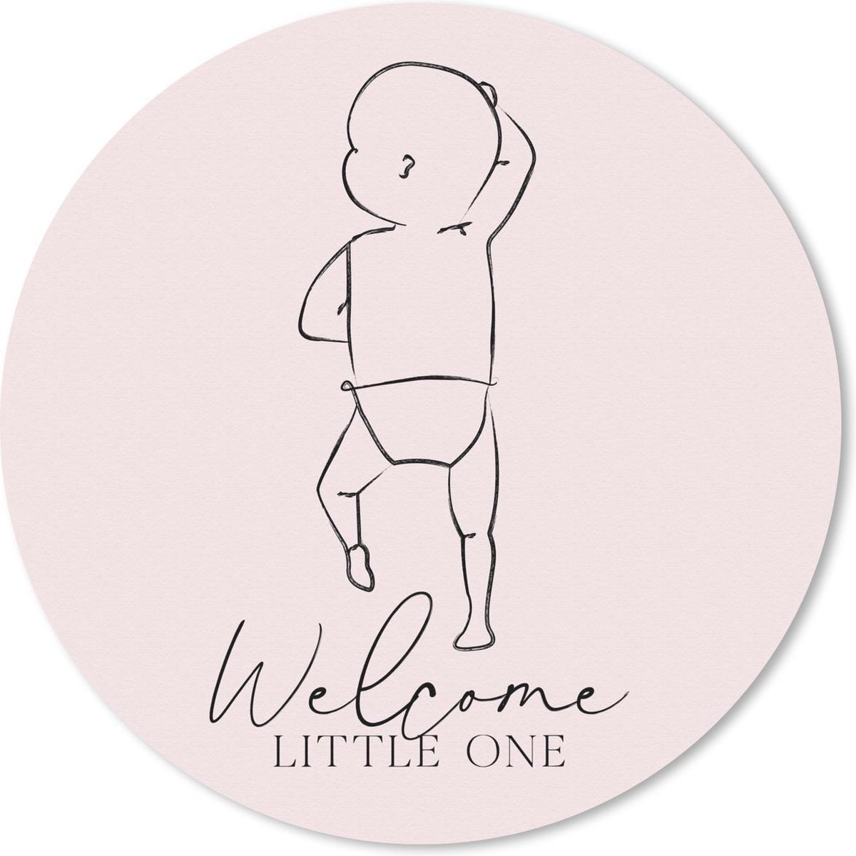 Muismat rond 20x20 cm - Mousepad Spreuken - Quotes - Baby - Welcome little one - Geboorte - Ronde muismatten