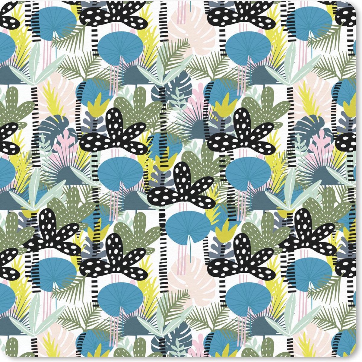 Muismat 20x20 cm - Mousepad Jungle - Planten - Abstract - Muismatten