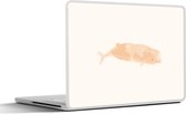 Laptop sticker - 15.6 inch - Vis - Waterverf - Pastel - 36x27,5cm - Laptopstickers - Laptop skin - Cover