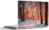 Laptop sticker - 15.6 inch - Winter - Bos - Boom - 36x27,5cm - Laptopstickers - Laptop skin - Cover