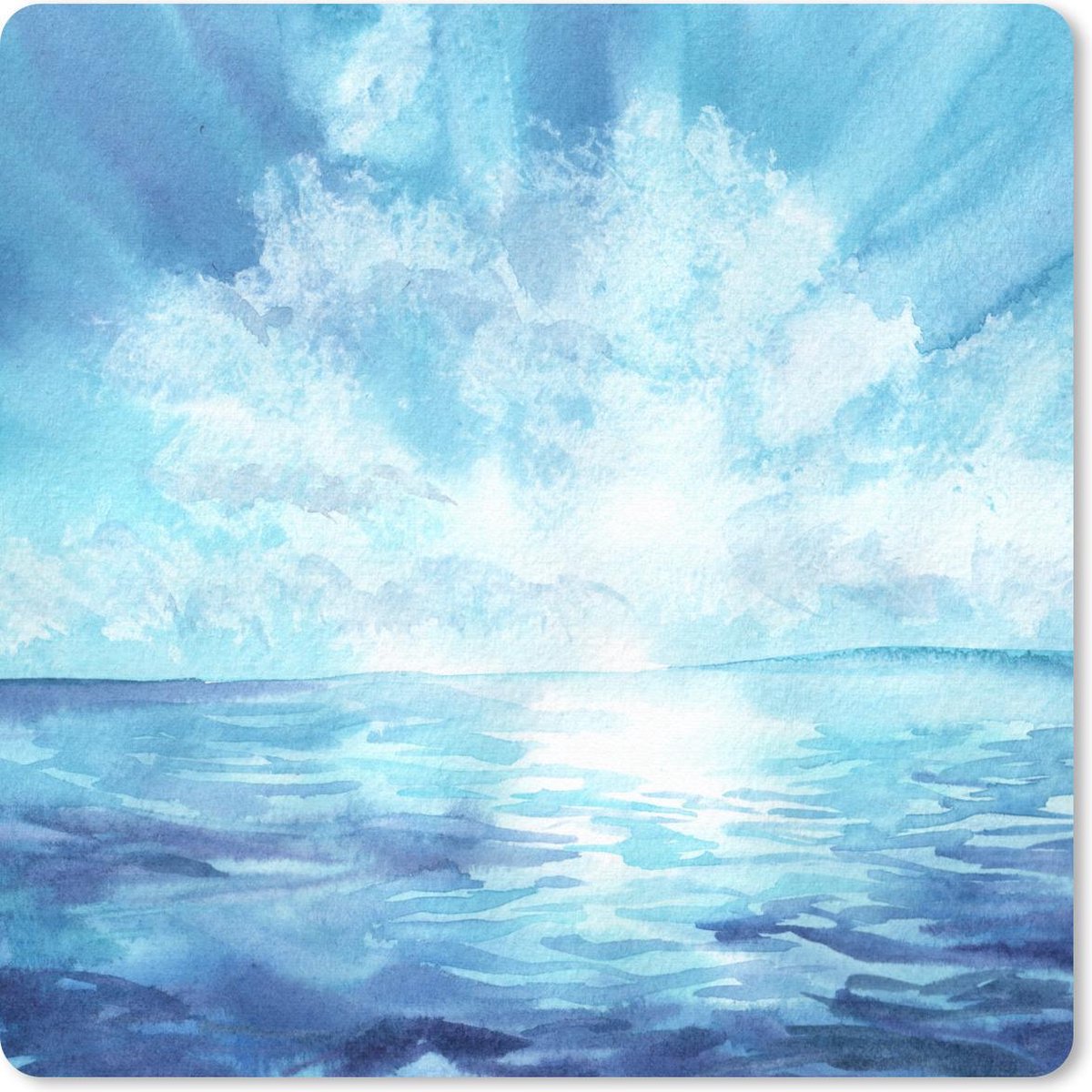 Muismat 20x20 cm - Mousepad Zee - Lucht - Zon - Muismatten