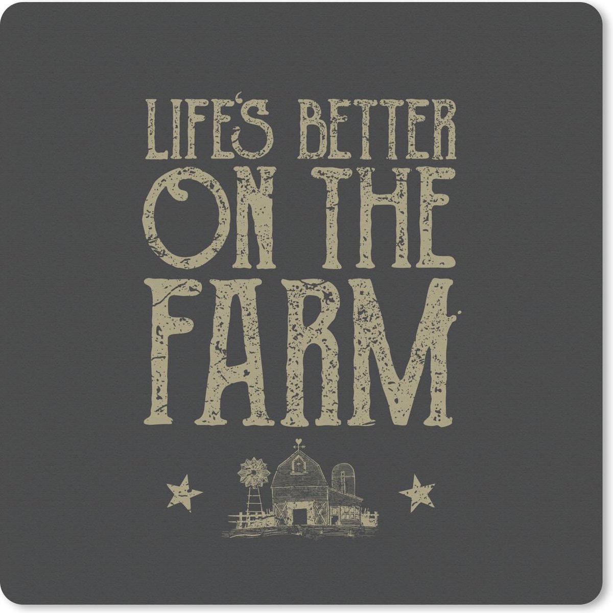 Muismat 20x20 cm - Mousepad Vintage - Boerderij - Dieren - Muismatten
