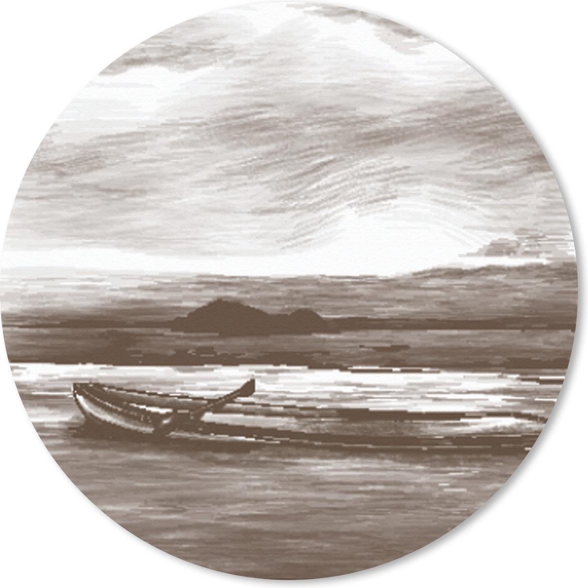 Muismat rond 30x30 cm - Mousepad Boot - Zee - Zwart - Wit - Ronde muismatten