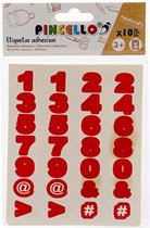 Pincello Cijferstickers Papier Rood 280 Stickers