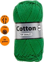 Lammy yarns Cotton eight 8/4 dun katoen garen - groen (373) - pendikte 2,5 a 3mm - 1 bol van 50 gram