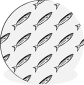WallCircle - Wandcirkel - Muurcirkel - Vissen - Dieren - Patroon - Aluminium - Dibond - ⌀ 90 cm - Binnen en Buiten
