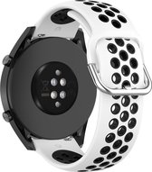 YONO Sport Air Smartwatch 20 mm - convient pour Samsung Galaxy Watch Active - 2 40 et 44 mm - Watch3 41 mm - Watch 4 - Polar Ignite - Unite - Garmin Forerunner 245 - Venu SQ - Wit / Zwart
