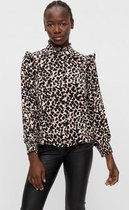 Object Blouse Objpamala L/s Shirt 117 23036930 Black/animal Dames Maat - W36