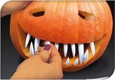 16x stuks witte pompoen tanden versiering - Halloween pompoenen decoratie