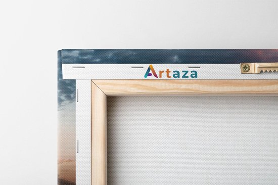 Artaza Peinture Sur Toile Motocross Sur Une Colline Au Coucher Du Soleil - 60x90 - Photo Sur Toile - Impression Sur Toile