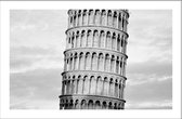 Walljar - Italië - Tower of Pisa - Zwart wit poster
