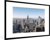 Fotolijst incl. Poster - Mooie uitzicht over Manhatten en de Empire State Building - 90x60 cm - Posterlijst