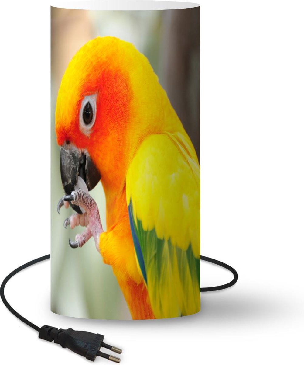 Lamp - Nachtlampje - Tafellamp slaapkamer - Een zij een zonparkiet - 54 cm hoog - Ø24.8 cm - Inclusief LED lamp