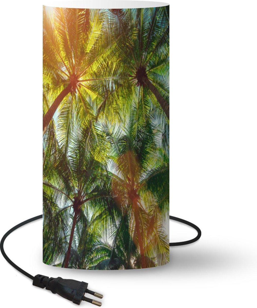 Lamp - Nachtlampje - Tafellamp slaapkamer - Bladeren - Palm - Zon - 33 cm hoog - Ø15.9 cm - Inclusief LED lamp