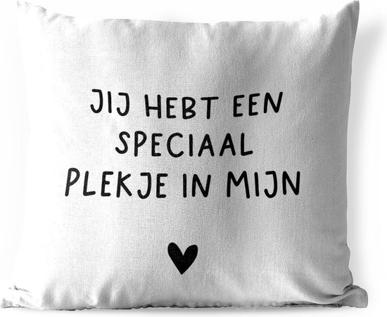 Sierkussen Buiten - Een speciaal plekje in mijn hart - Spreuken - Quotes - 60x60 cm - Weerbestendig