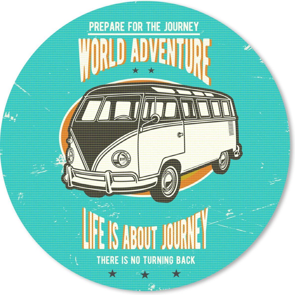 Muismat rond 50x50 cm - Mousepad Vintage - Oldtimer - Auto - Ronde muismatten