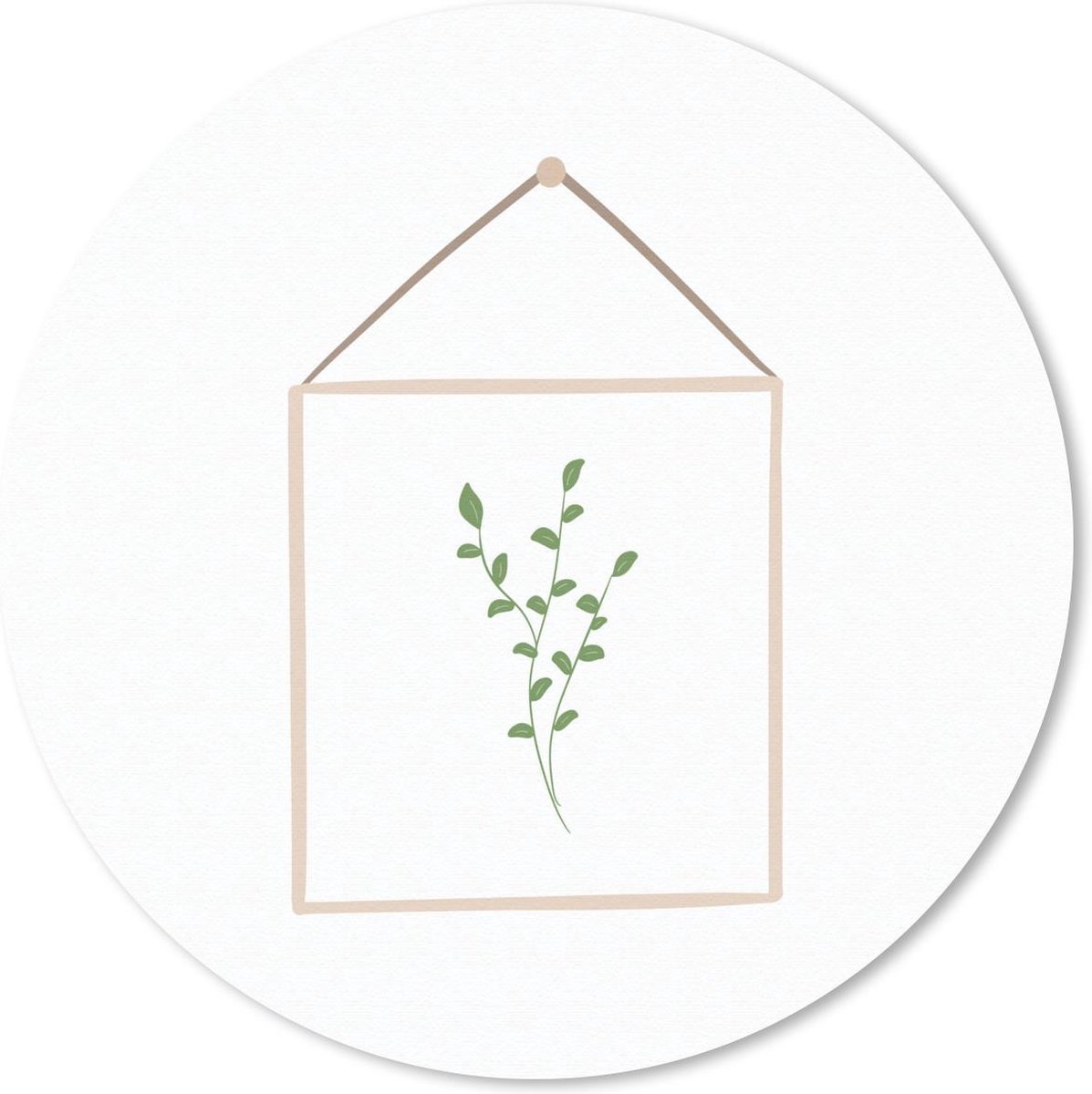 Muismat rond 50x50 cm - Mousepad Bladeren - Plant - Lijst - Ronde muismatten