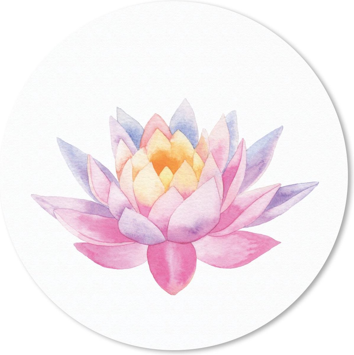 Muismat rond 40x40 cm - Mousepad Waterverf - Bloem - Waterlelie - Ronde muismatten