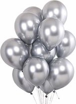 10 x ballons métalliques argentés